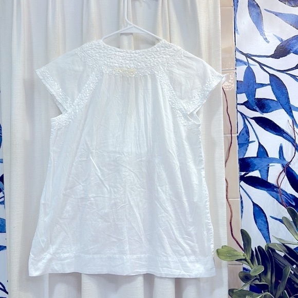 Women’s Roller Rabbit White Embroidered Cotton Linen Blend Top Size XS - Picture 6 of 6
